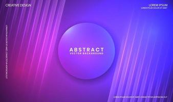 Abstract purple geometric background with neon light lines and circle vector