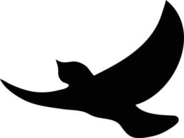 Black Bird Silhouette Against White Background vector