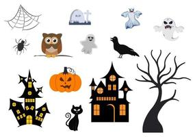 Halloween Night Party Background Silhouette Landing Page Illustration vector