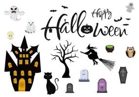 Halloween Night Party Background Silhouette Landing Page Illustration vector