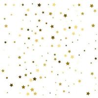 Gold stars falling confetti background vector