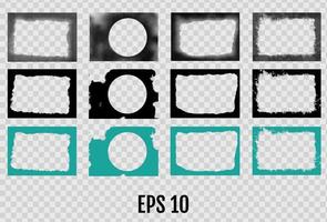 Set of grunge frames Empty border background vector