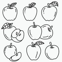 Doodle dibujo a mano alzada de manzana. vector