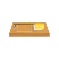 Mousetrap with cheese digital illustration vector for free download
