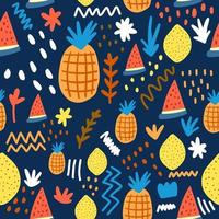 Seamless pattern of colorful summer fruits vector