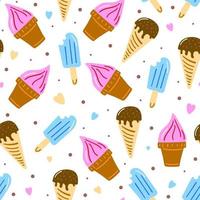 Sweet ice cream seamless pattern vector