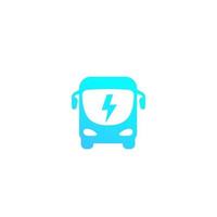 icono de bus eléctrico aislado en blanco, vector