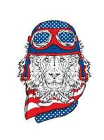 Beautiful lion in a helmet vector