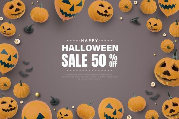 Halloween big sale with halloween pumpkin frame.