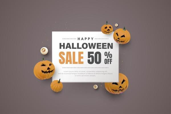 Halloween big sale with halloween pumpkin frame.