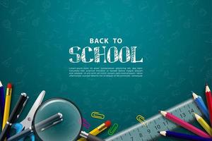 Realistic back to school background vector