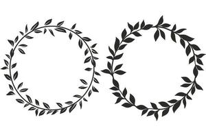 Deciduous botanically graceful circular wreaths vector illustration