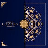 Luxury mandala design background in gold color vector