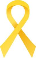 Yellow awareness ribbon. Suicide prevention, endometriosis awareness vector