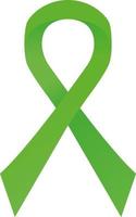 Green awareness ribbon. Bipolar disorder, Kidney cancer vector