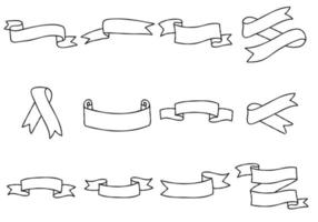 Set of Hand Drawn Ribbon vector