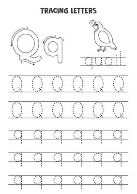 Letter Q Tracing Alphabet Worksheets Vector Art, Icons, and Graphics for Free Download