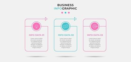 Infographic design template Vector with icons and 3 options or steps
