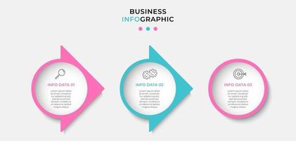Infographic design template Vector with icons and 3 options or steps