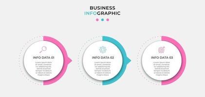 Infographic design template Vector with icons and 3 options or steps