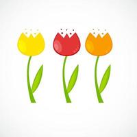 Floral Background with Tulips Vector Illustration