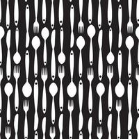 Seamless Pattern with Forks, Spoons end Knifes. Vector Illustration