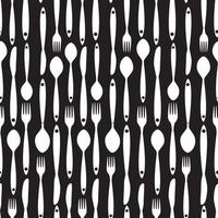 Seamless Pattern with Forks, Spoons end Knifes. Vector Illustration