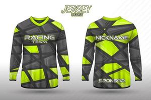 Long sleeve sports racing suit. Premium vector. vector