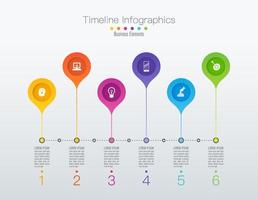 Timeline infographics and icons vector