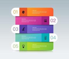 Infographics design and icons with 5 steps vector