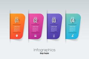 Diseño de infografías e iconos con 4 pasos. vector