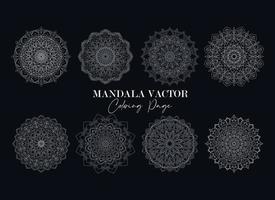 Mandala Collection Vector Free Vector. Circular Flower set Mandala