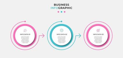 Infographic design template Vector with icons and 3 options or steps