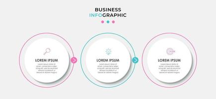 Infographic design template Vector with icons and 3 options or steps