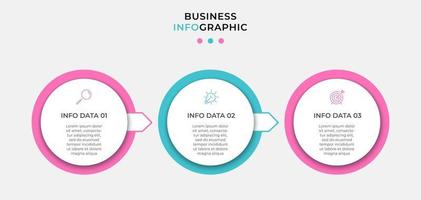 Infographic design template Vector with icons and 3 options or steps