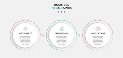 Infographic design template Vector with icons and 3 options or steps