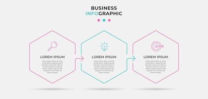 Infographic design template with icons and 3 options or steps vector