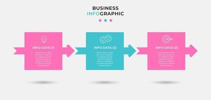 Infographic design template Vector with icons and 3 options or steps