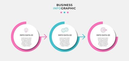 Infographic design template Vector with icons and 3 options or steps