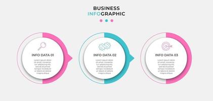Infographic design template Vector with icons and 3 options or steps