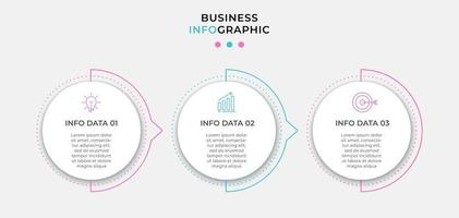 Infographic design template Vector with icons and 3 options or steps
