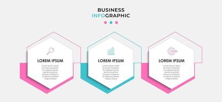 Infographic design template with icons and 3 options or steps vector