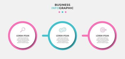 Infographic design template Vector with icons and 3 options or steps