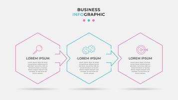 Infographic design template with icons and 3 options or steps vector