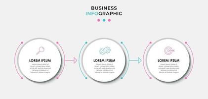 Infographic design template with icons and 3 options or steps vector