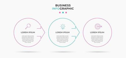 Infographic design template with icons and 3 options or steps vector