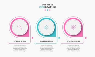 Infographic design template with icons and 3 options or steps vector