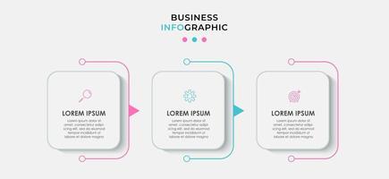 Infographic design template with icons and 3 options or steps vector