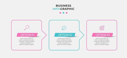 Infographic design template with icons and 3 options or steps vector