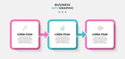 Infographic design template with icons and 3 options or steps vector